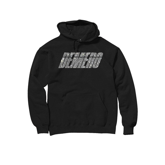 RHINESTONE HOODIE IN BLACK
